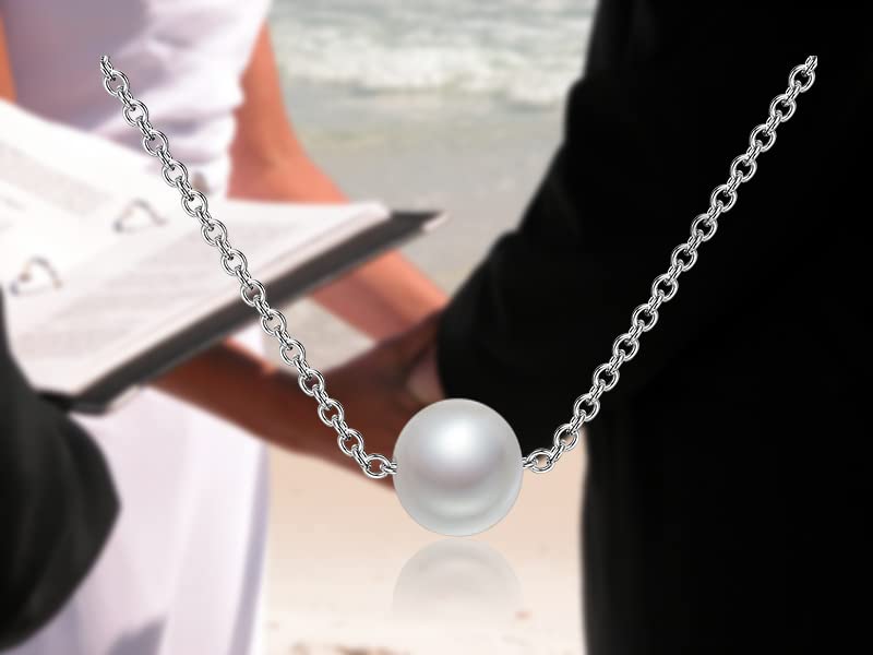 BEKECH Wedding Officiant Jewelry Pastor Marriage Commissioner Pearl Necklace Gift for Officiant Minister Proposal from Bride