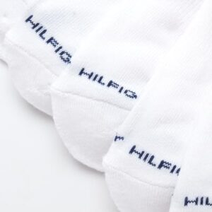 Tommy Hilfiger Men's Athletic Socks - Cushion No Show Ankle Socks (6 Pack), Size Shoe Size 7-12, Pure White