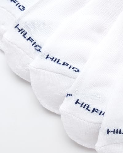 Tommy Hilfiger Men's Athletic Socks - Cushion No Show Ankle Socks (6 Pack), Size Shoe Size 7-12, Pure White