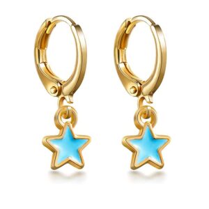 9 pairs /18 pairs, college style earrings, fashion personality earrings, smile heart star lightning and colorful pendant, make you look more vibrant, energetic, young.（age：over 3 years old）