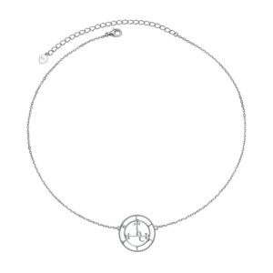 Ladytree Sigil of Lilith Choker S925 Sterling Silver Sigil of Lilith Choker Necklace Gifts for Women Rolo Chain 13+3 inches