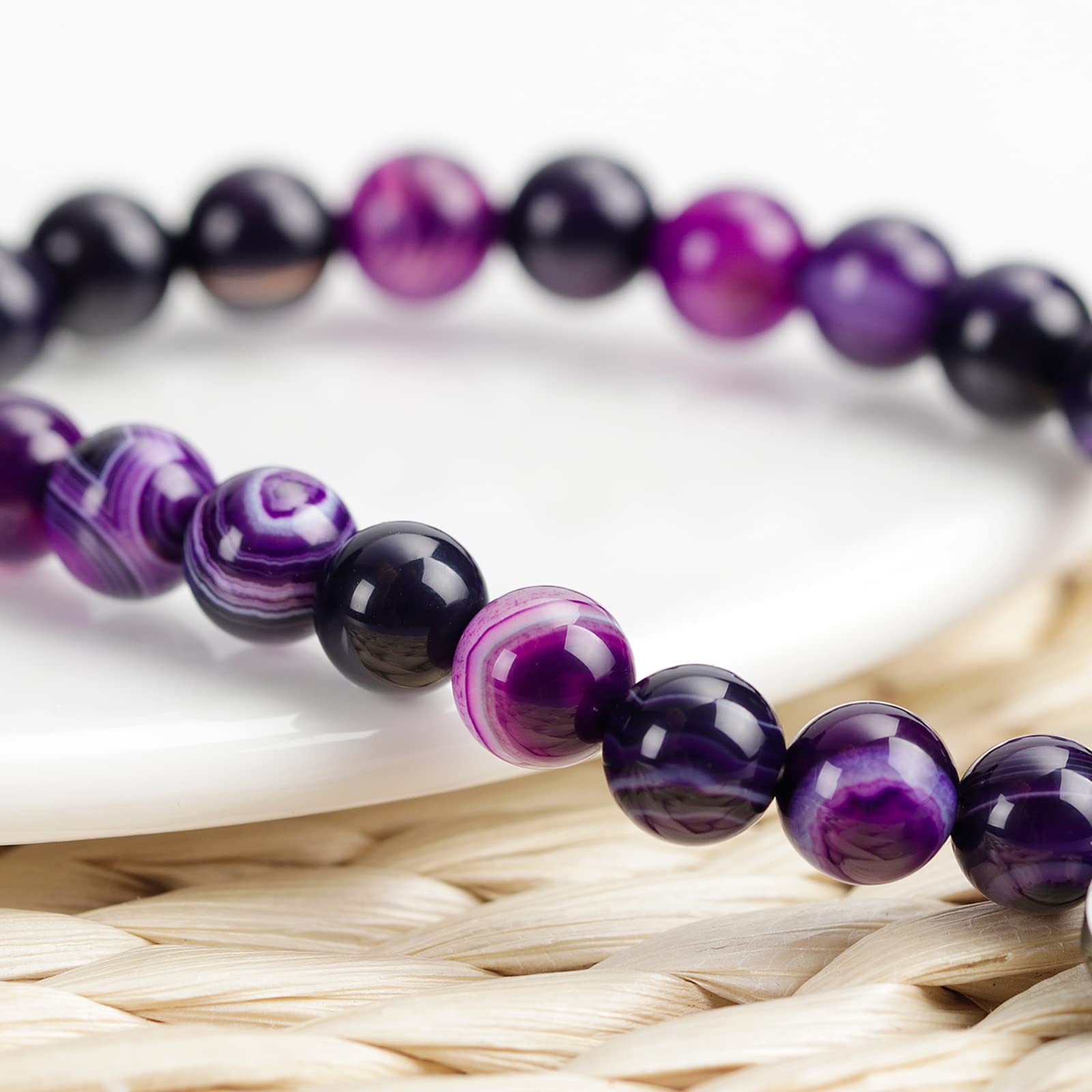 Llama Gifts for Women No Prob-Llama Bracelet,Purple Agate Beads Llama Charm,Llama Birthday Gift Alpaca Gifts for Llama Lovers (Purple llama gift)