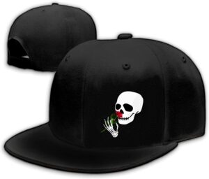 tijeyi snapback hat flat bill hats for men skulls skeleton hand rose flower funny for women dad adjustable baseball cap