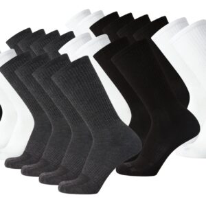 AND1 Men's Socks - Athletic Cushion Crew Socks (24 Pack), Size 6-12.5, Assorted