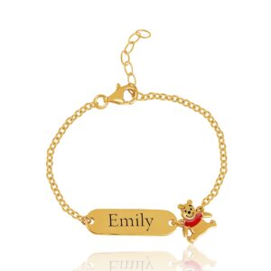 Disney Winnie the Pooh Personalized Bracelet 5" + 1" - Sterling Silver Nameplate Bracelet - Winnie the Pooh Gifts - Officially Licensed