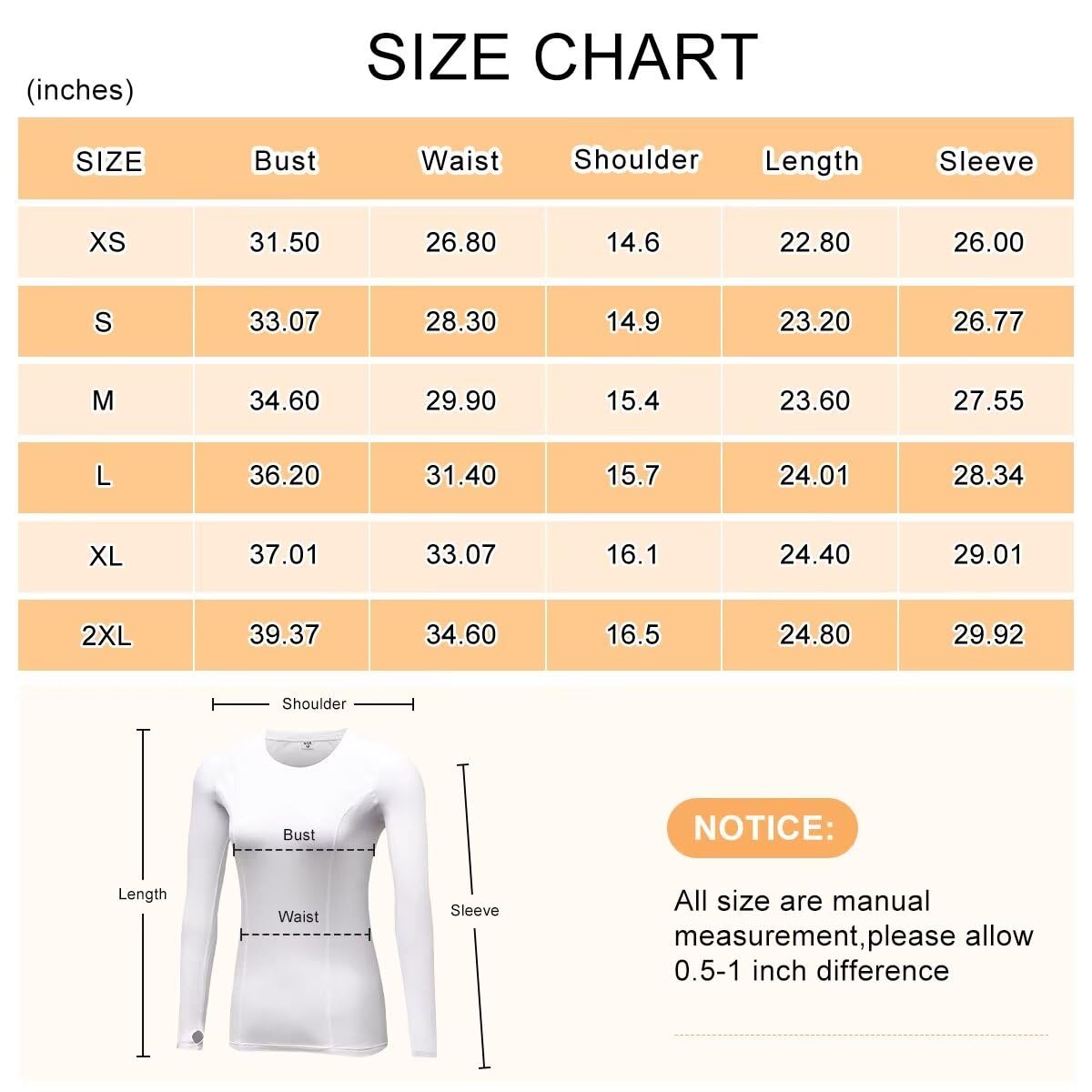 TERODACO Womens Thermal Shirts Fleece Lined Long Sleeve Quick Dry Shirt Ski Base Layer Yoga Shirts Athletic Workout Tops Compression Thumb Holes Shirt for Women 5021 White XL