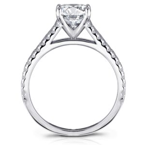 Rinxes Cushion Cut Moissanite Rings 7*7mm 2ct D Color VVS1 925 Silver Moissanite Promise Ring Anniversary Engagement Ring for Women Sizes 5-10 (Moissanite, 8)