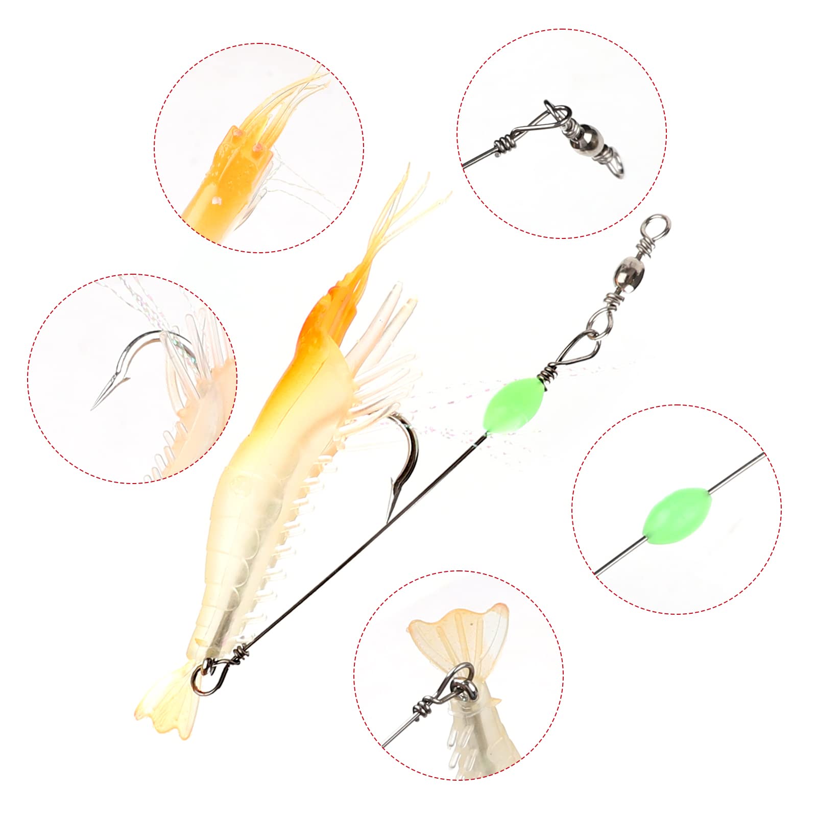 Taigek Fishing Lures Bass Kit Soft Plastic 14PCS Fishing Jigs Freshwater Fishing Lures Saltwater Jig Heads for Bass Fishing