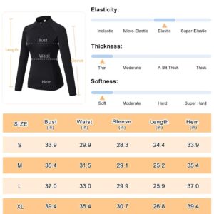 TERODACO Athletic Quarter Zip Women Long Sleeve Tennis Golf Pullover Shirts with Thumb Holes Women's Quick Dry Running, Fishing and Hiking Tops Outdoor Sun Protection Tee 92506 Black L