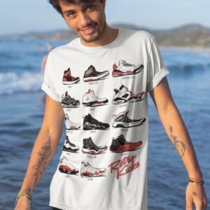 Jordan Retro Sneakers Image T Shirt to Match Jordans, Tee to Match Jordan 1 2 3 4 5 6 11 12 13 Gift for Jordan White