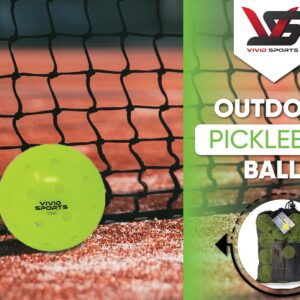 Vivid Sports Outdoor Pickleballs | 12 Pack | 6 Pack | USA Pickleball Approved & Sanctioned for Tournament Play, Pickleball Balls with Mesh Carry Bag