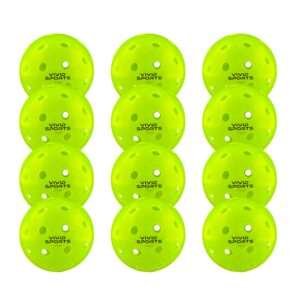 vivid sports outdoor pickleballs | 12 pack | 6 pack | usa pickleball approved & sanctioned for tournament play, pickleball balls with mesh carry bag