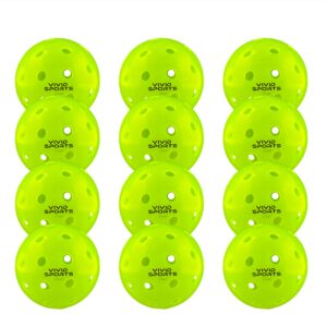 Vivid Sports Outdoor Pickleballs | 12 Pack | 6 Pack | USA Pickleball Approved & Sanctioned for Tournament Play, Pickleball Balls with Mesh Carry Bag