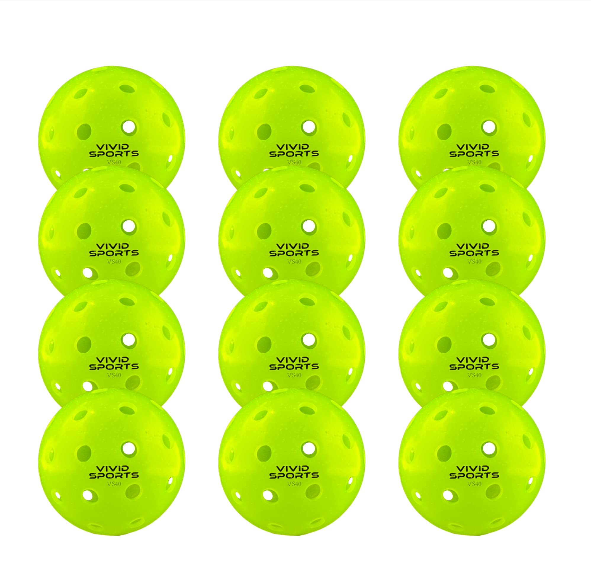 Vivid Sports Outdoor Pickleballs | 12 Pack | 6 Pack | USA Pickleball Approved & Sanctioned for Tournament Play, Pickleball Balls with Mesh Carry Bag