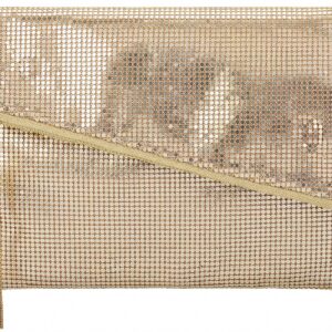 Venoline Large Metal Mesh Evening Clutch Bag Convertible Handbag Tassel Purse Gold