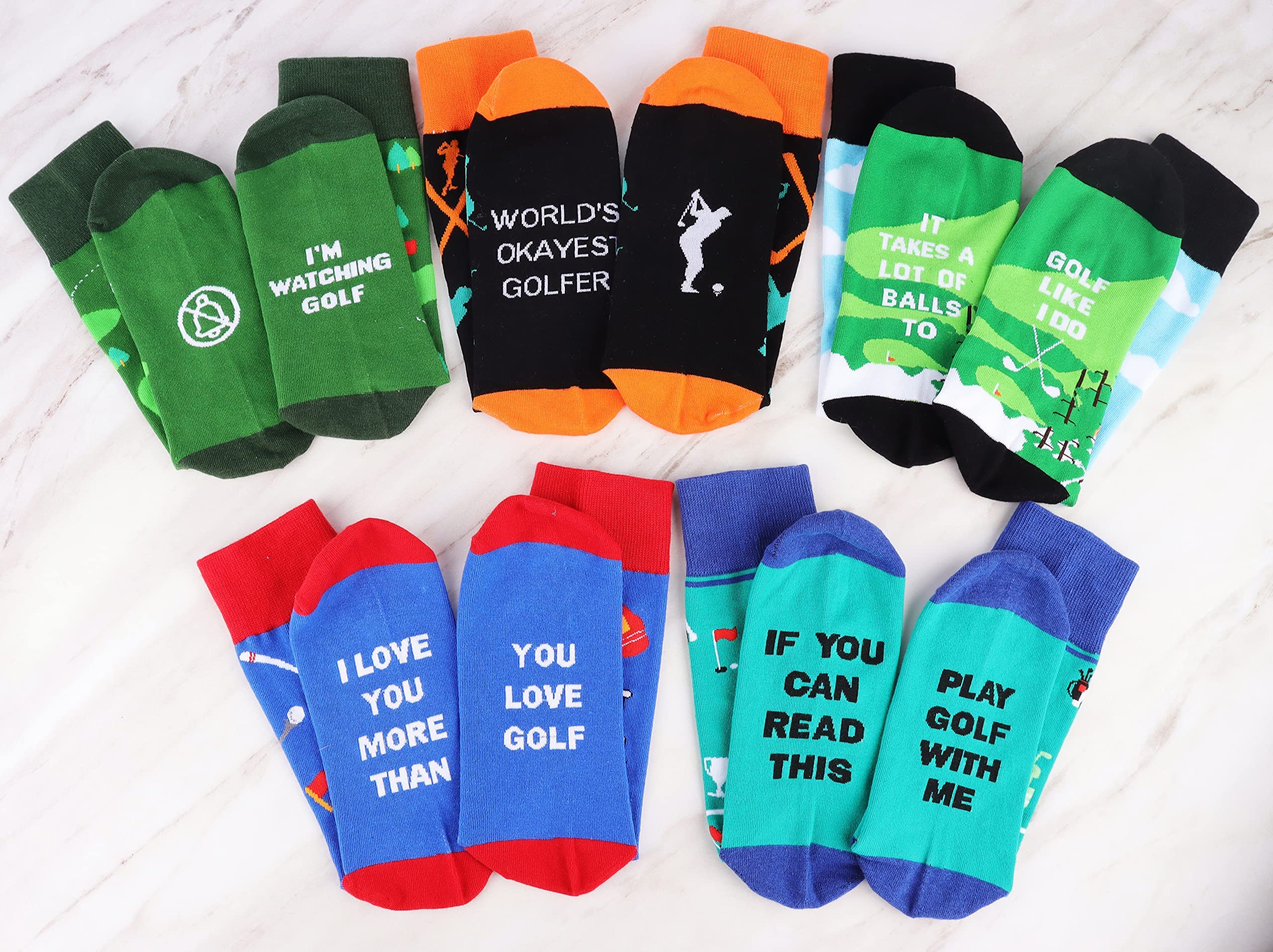 Jeasona Golf Gifts for Men Funny Fun Crazy Mens Golf Socks