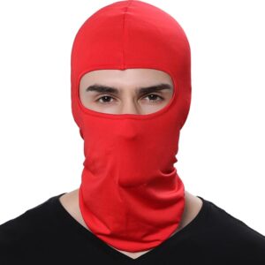 Balaclava Ski Mask Head Mask Full Face Mask Windproof Face Cover Sun UV Protection Scarf Men Women Outdoor Sport Cycling Cap (Red)