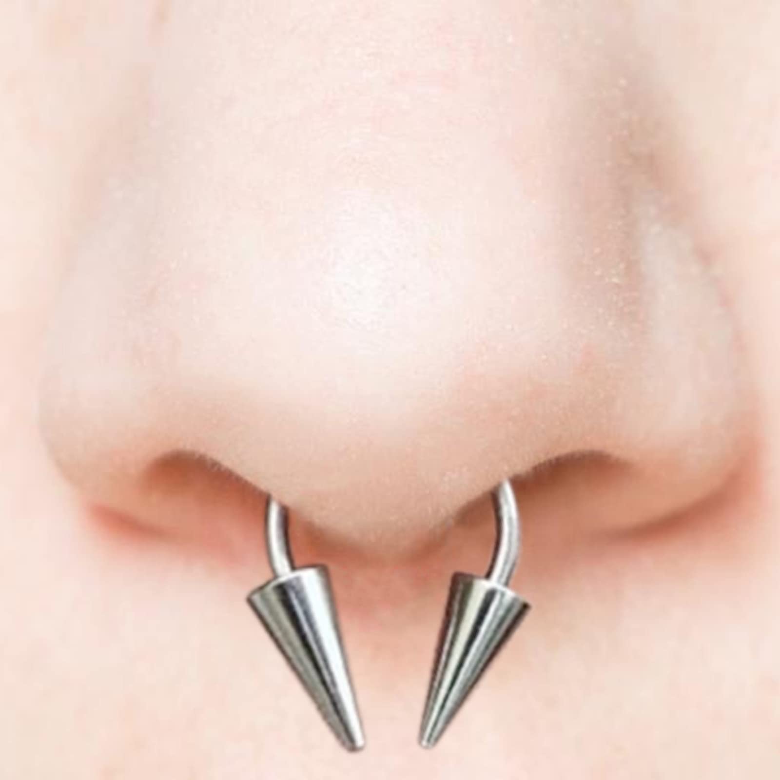 Long Spike Nose Septum Rings Surgical Steel Horseshoe Hoop Septum Rings Lip Labret Ring Tragus Ear Daith Piercing Rings