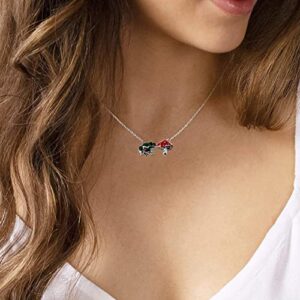 QYYGYLLR Women's Green Frog Red Mushroom Pendant Necklace, Gold/Silver Plated Cute Frog Mushroom Aesthetics Jewelry for Birthday/Christmas Gifts,Chain Length 16inch with extension chain 2inch.