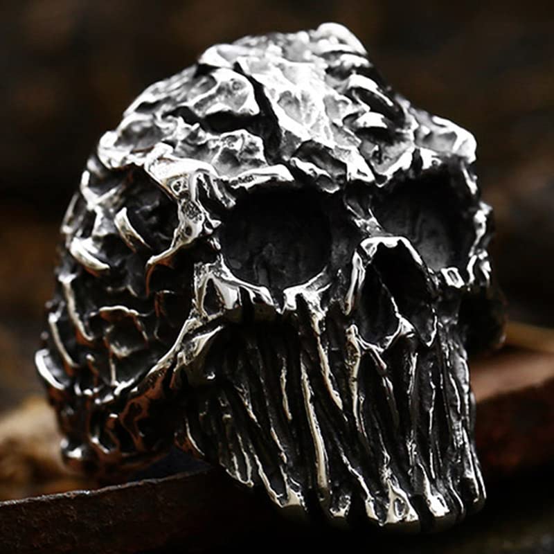 ZMY Home Skull Ring Stainless Steel Jewelry Biker Rings Stitch Skull Scary Death Ring for Gift (13)