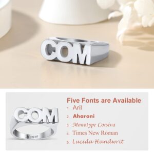 Customized Letter Ring for Women Custom Block Initial Rings