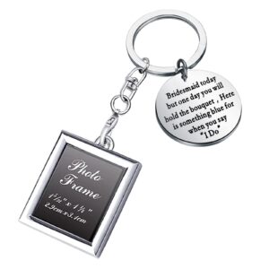 PLITI Bridesmaid Keychain Bridesmaid Proposal Gift Junior Bridesmaid Wedding Gift From Bride Bouquet Charm Bridal Shower Gift (Bridesmaid photo Do ky)