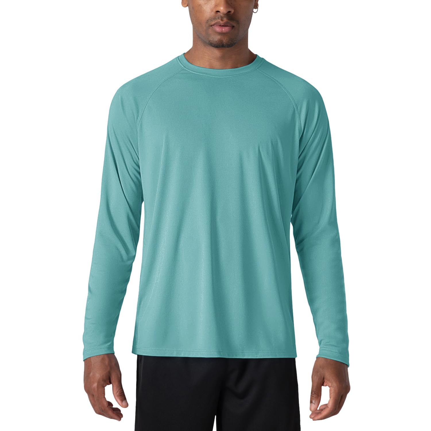 Hiking Shirts for Men Long Sleeve Running Shirts Quick Dry Shirts for Men Baselayer Shirt Men Performance Sun Tshirt Rash Guard for Men Beach Shirts Grey Green