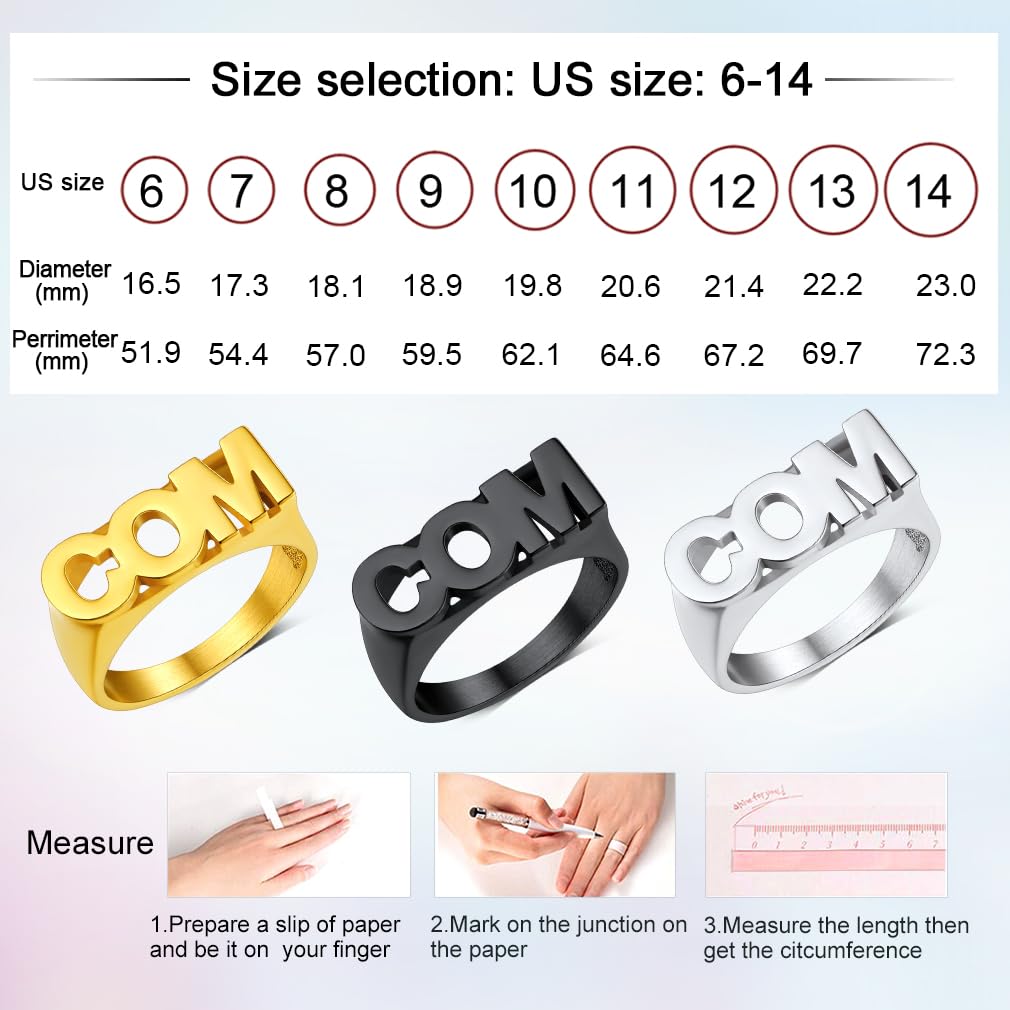 Customized Letter Ring for Women Custom Block Initial Rings