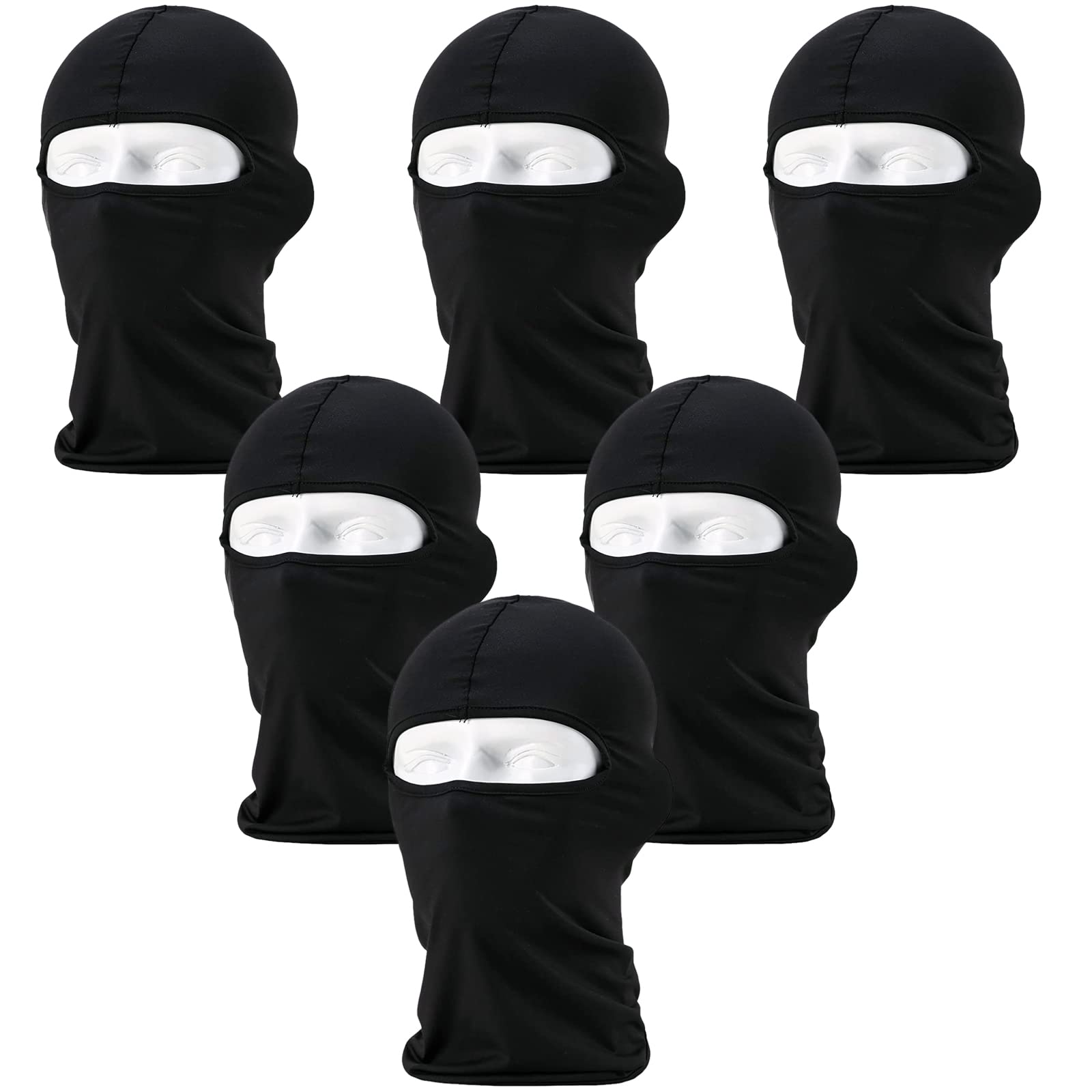 SUNLAND Black Balaclava Motorcycle Cycling Bike Bandana Hiking Skateboard Head Sock 6 Pack