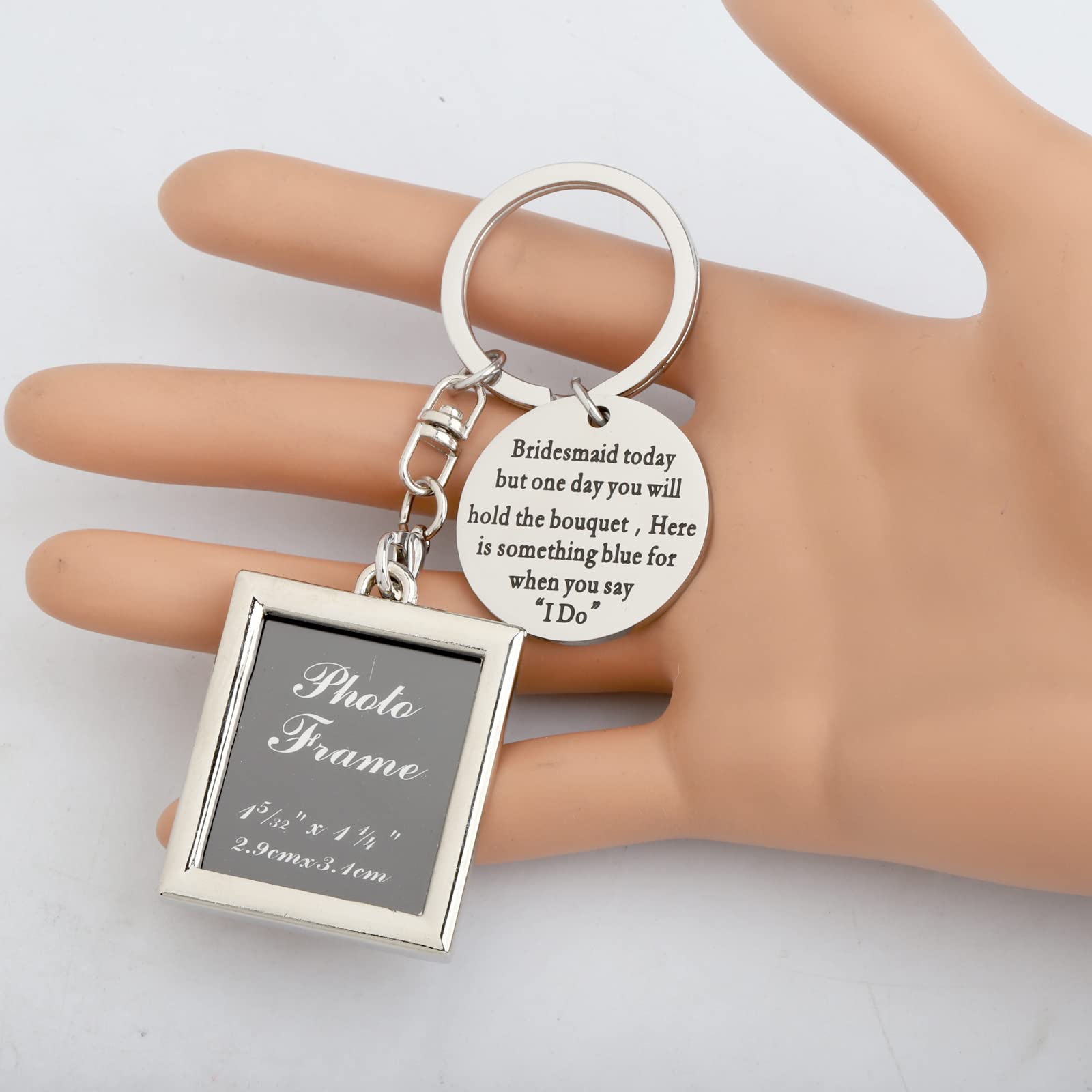 PLITI Bridesmaid Keychain Bridesmaid Proposal Gift Junior Bridesmaid Wedding Gift From Bride Bouquet Charm Bridal Shower Gift (Bridesmaid photo Do ky)