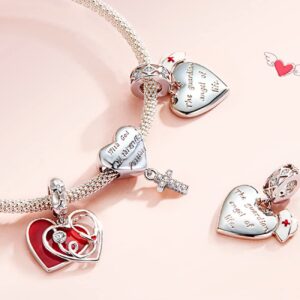 Cross Charm Fit Pandora Charms Bracelet Love Heart Christian Bible Verse Charms Prayer Faith Religious Jewelry Gifts for Women