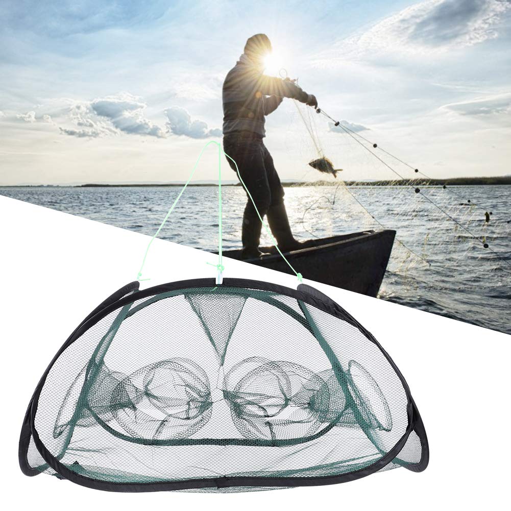 Folded Fishing Trap, Foldable Fish Minnow Crab Crayfish Crawdad Shrimp Net Trap Cast Net Dip Cage Collapsible Easy Use Fishing Accessories(9驴脳), Fishing Tools Net Folding Hand Throw Catch Fish Tra