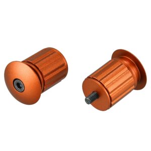 X AUTOHAUX 1 Pair Aluminum Alloy 17.5-22mm Handlebar End Plugs for Road Mountain Bicycle Adjustable Handlebar Bike Bar Ends Orange