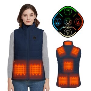 KOVNLO Womens Heated Vest, 4 in 1 Smart Controller, Lights-out Design, Lightweight Heating Vest (Battery Pack Not Included)