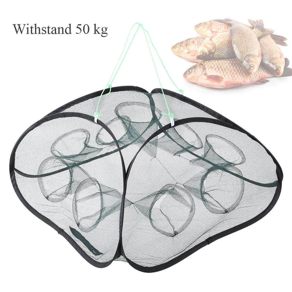 Folded Fishing Trap, Foldable Fish Minnow Crab Crayfish Crawdad Shrimp Net Trap Cast Net Dip Cage Collapsible Easy Use Fishing Accessories(9驴脳), Fishing Tools Net Folding Hand Throw Catch Fish Tra