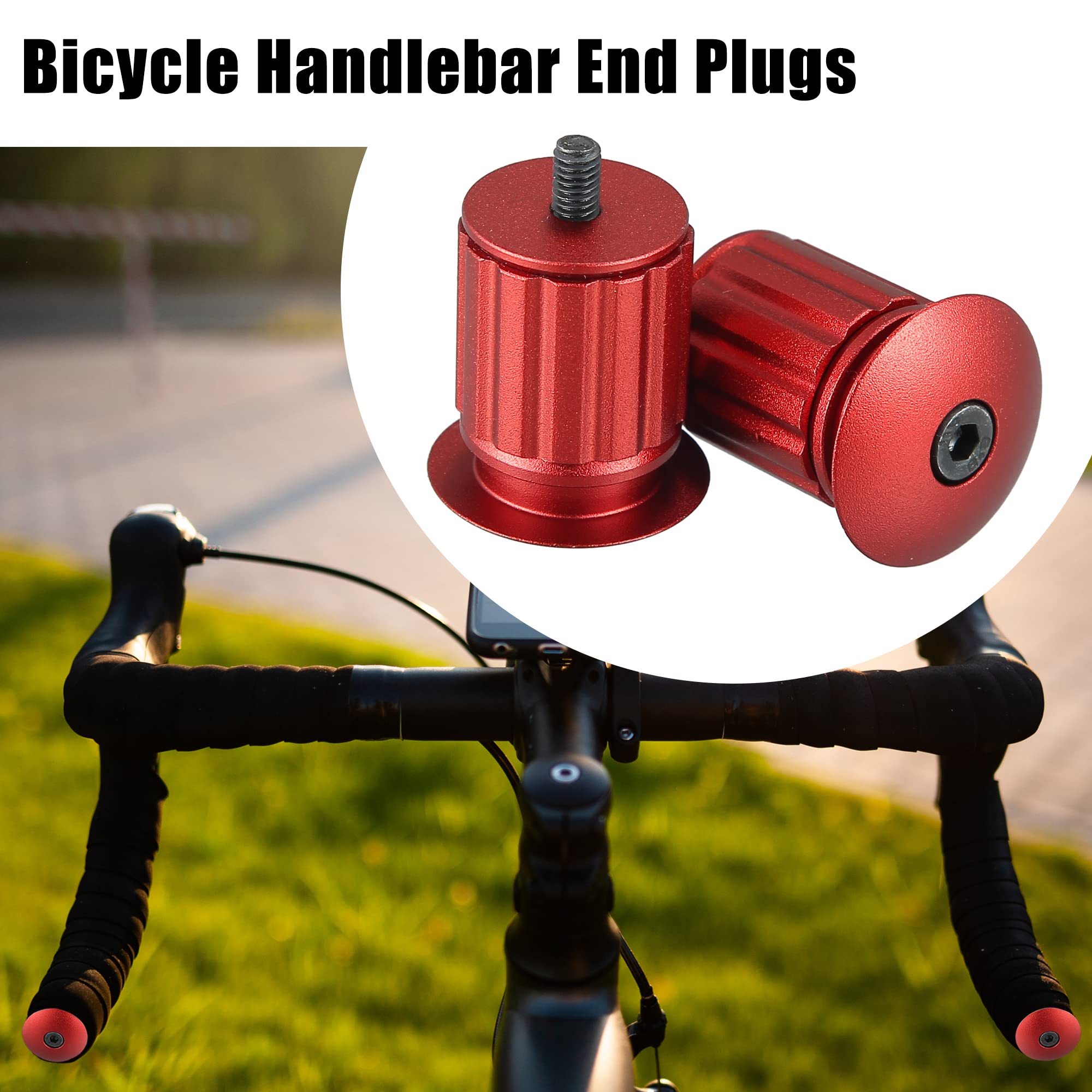 X AUTOHAUX 1 Pair Aluminum Alloy 17.5-22mm Handlebar End Plugs for Road Mountain Bicycle Adjustable Handlebar Bike Bar Ends Red