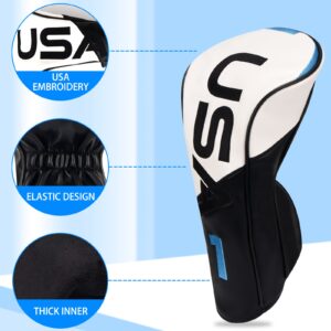 USA Driver Headcover 3-Panel Syntheic Leather Golf Driver Head Covers for Men Women