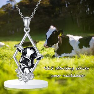 LEECCI Cow Necklace for Women 925 Sterling Silver Cow Jewelry Gifts for Women Mother