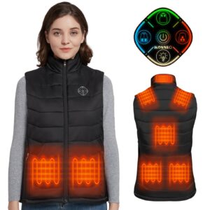 kovnlo womens heated vest, 4 in 1 smart controller, lights-out design, lightweight heating vest (battery pack not included)