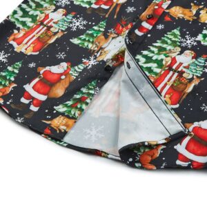 ENVMENST Men's Christmas Button Down Shirt Santa Party Short Sleeve Holiday Casual Hawaiian Shirts(Santa C404,L)