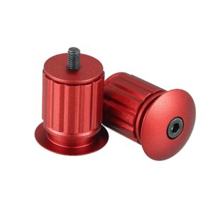 x autohaux 1 pair aluminum alloy 17.5-22mm handlebar end plugs for road mountain bicycle adjustable handlebar bike bar ends red