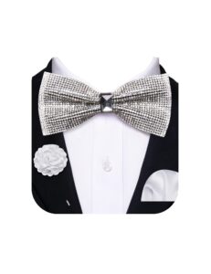 yohowa bowties for men rhinestone sequin diamond pre tied with adjustable length for party wedding banquet gift