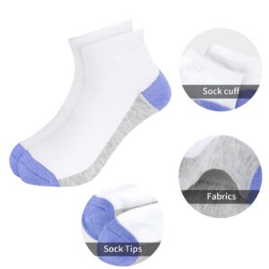 BOOPH 12 Pairs Kids Ankle Socks Boy Girls Half Cushion Socks 9-12 Years Multi1