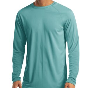 Hiking Shirts for Men Long Sleeve Running Shirts Quick Dry Shirts for Men Baselayer Shirt Men Performance Sun Tshirt Rash Guard for Men Beach Shirts Grey Green