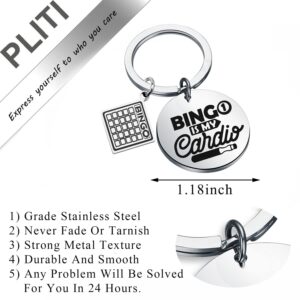 PLITI Funny Bingo Gift Bingo Gambler Gift Bingo Game Lover Gift Bingo Is My Cardio Keychain Gambling Gift (bingo cardio ky)