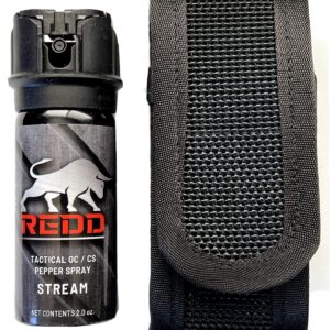 Redd, Tactical OC/CS Pepper Spray and Nylon Holster - Flip Top Stream (2 oz)