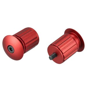 X AUTOHAUX 1 Pair Aluminum Alloy 17.5-22mm Handlebar End Plugs for Road Mountain Bicycle Adjustable Handlebar Bike Bar Ends Red