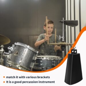 Soulmate Cowbell 5 inch Metal Steel Cow Bell Instrument Noise Makers Cowbell Hand Percussion Cow Bells with Handle Stick for Drumset