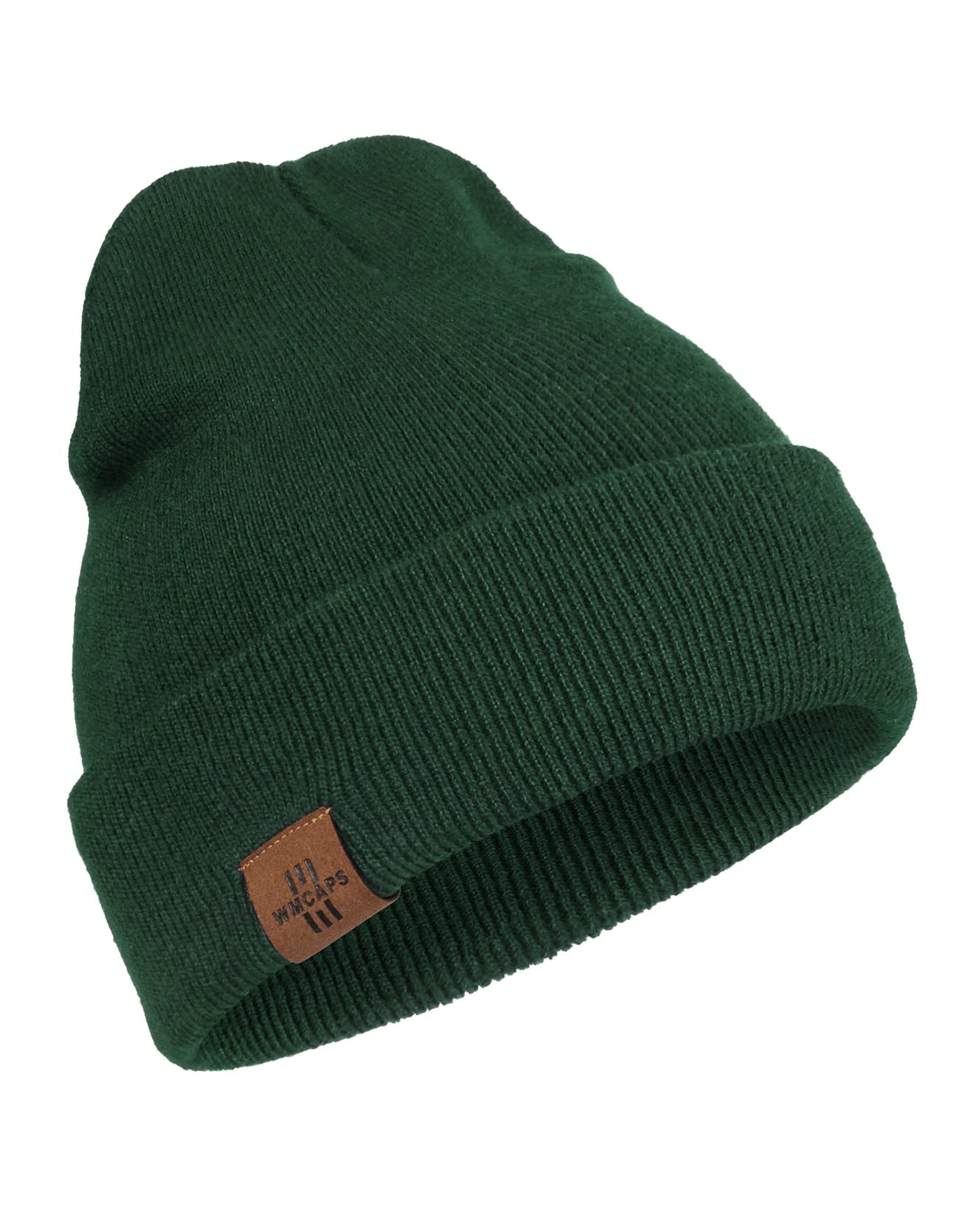 Winter Beanie Acrylic Knit Hats for Men Women Soft Warm Unisex Cuffed Beanie Dark Green