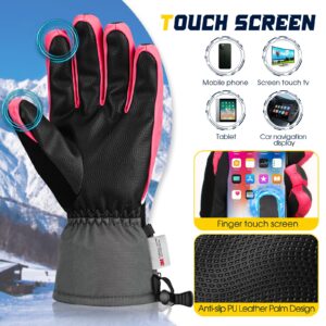 MORXPLOR Ski Snow Gloves for Men Women,3M Thinsulate Insulated Warm Winter Snowboard Gloves,Waterproof Windproof Winter Touchscreen Snowmobile Gloves for Cold Weather